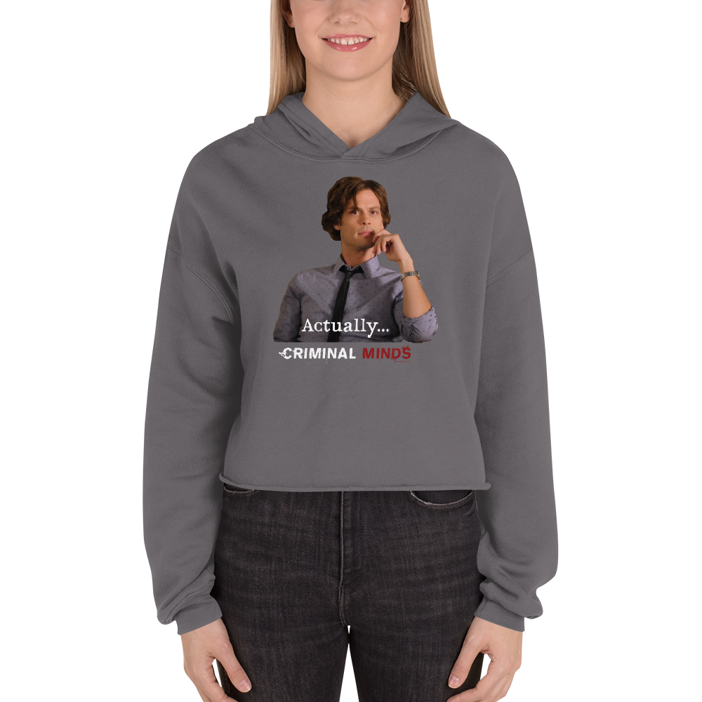 Criminal Minds Spencer Reid Actually... Women's Fleece Crop Hooded Sweatshirt | Official CBS Entertainment Store