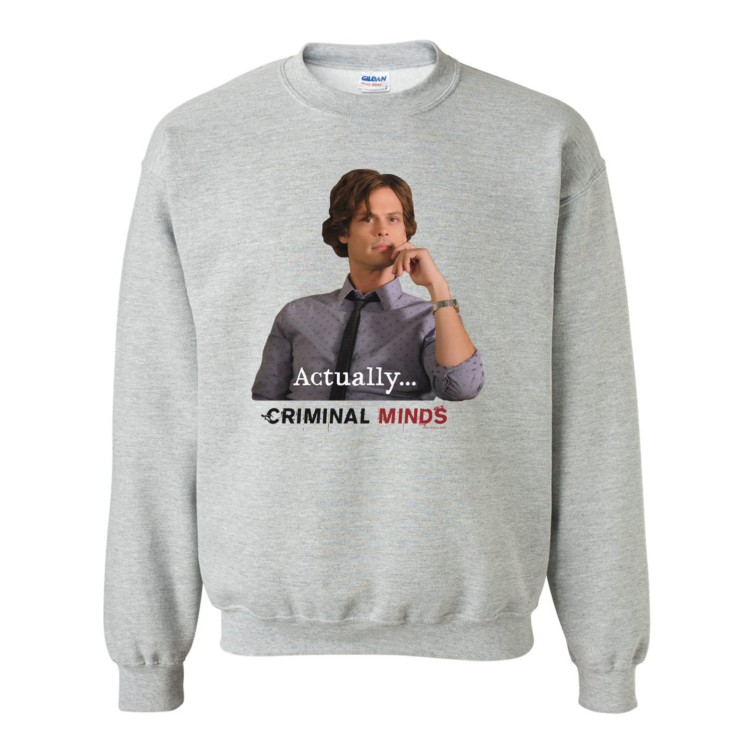 Criminal Minds Spencer Reid Actually... Fleece Crewneck Sweatshirt | Official CBS Entertainment Store