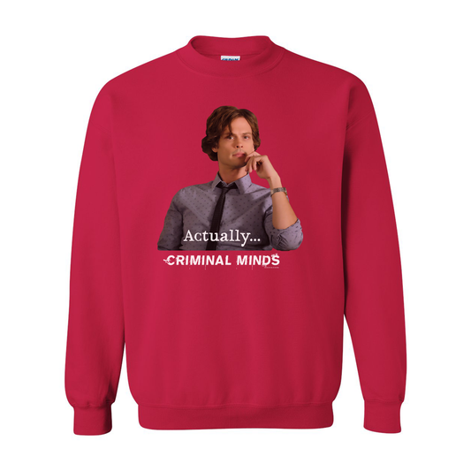 Criminal Minds Spencer Reid Actually... Fleece Crewneck Sweatshirt | Official CBS Entertainment Store-3