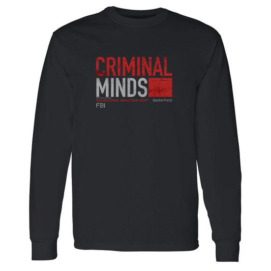 Criminal Minds Distressed BAU Quantico Adult Long Sleeve T-Shirt-0