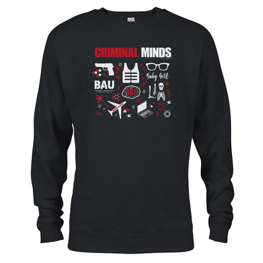 Criminal Minds Icon Mashup Fleece Crewneck Sweatshirt-0