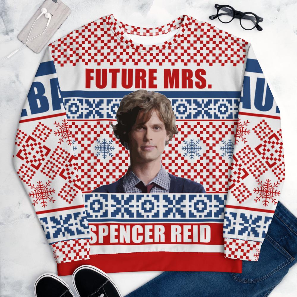 Criminal Minds Mrs. Spencer Reid Holiday Adult All-Over Print Sweatshirt | Official CBS Entertainment Store