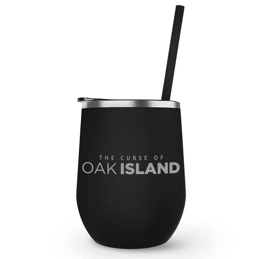 The Curse of Oak Island Logo Laser Engraved Wine Tumbler with Straw-0