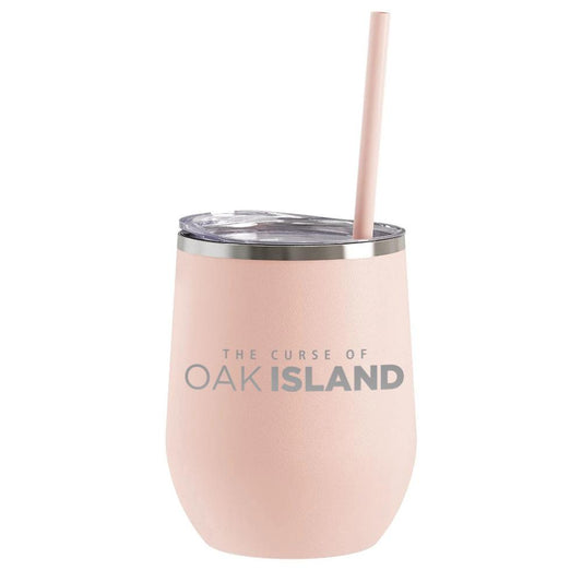 The Curse of Oak Island Logo Laser Engraved Wine Tumbler with Straw-1