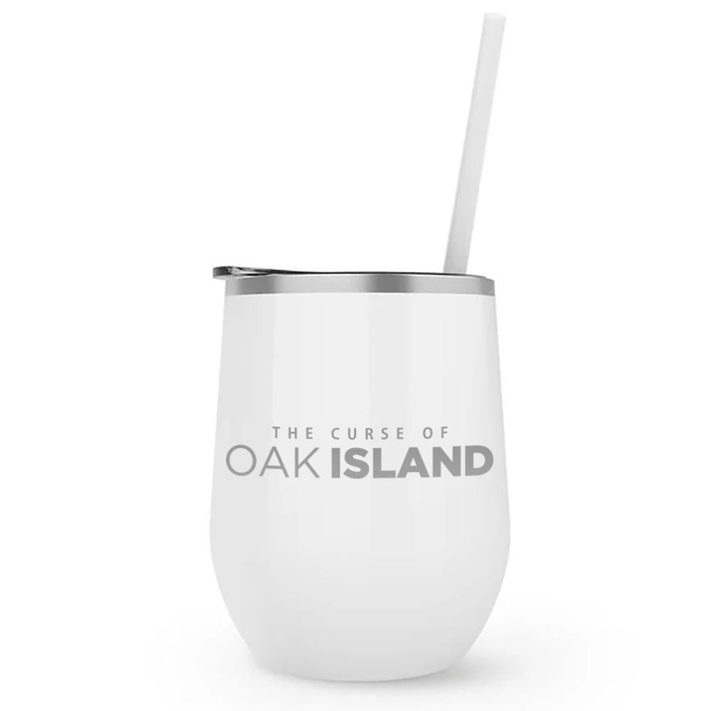 The Curse of Oak Island Logo Laser Engraved Wine Tumbler with Straw