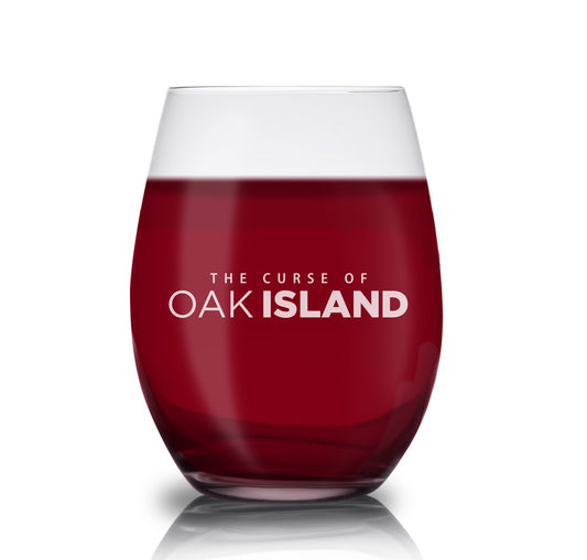 The Curse of Oak Island Logo Laser Engraved Stemless Wine Glass-0