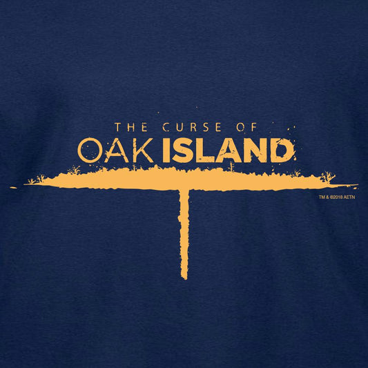 The Curse of Oak Island Logo Long Sleeve Navy T-Shirt-1