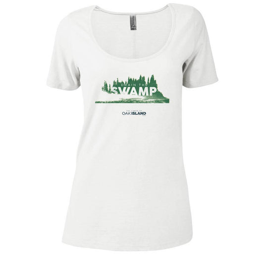The Curse of Oak Island Drain the Swamp Women's Relaxed Scoop Neck T-Shirt