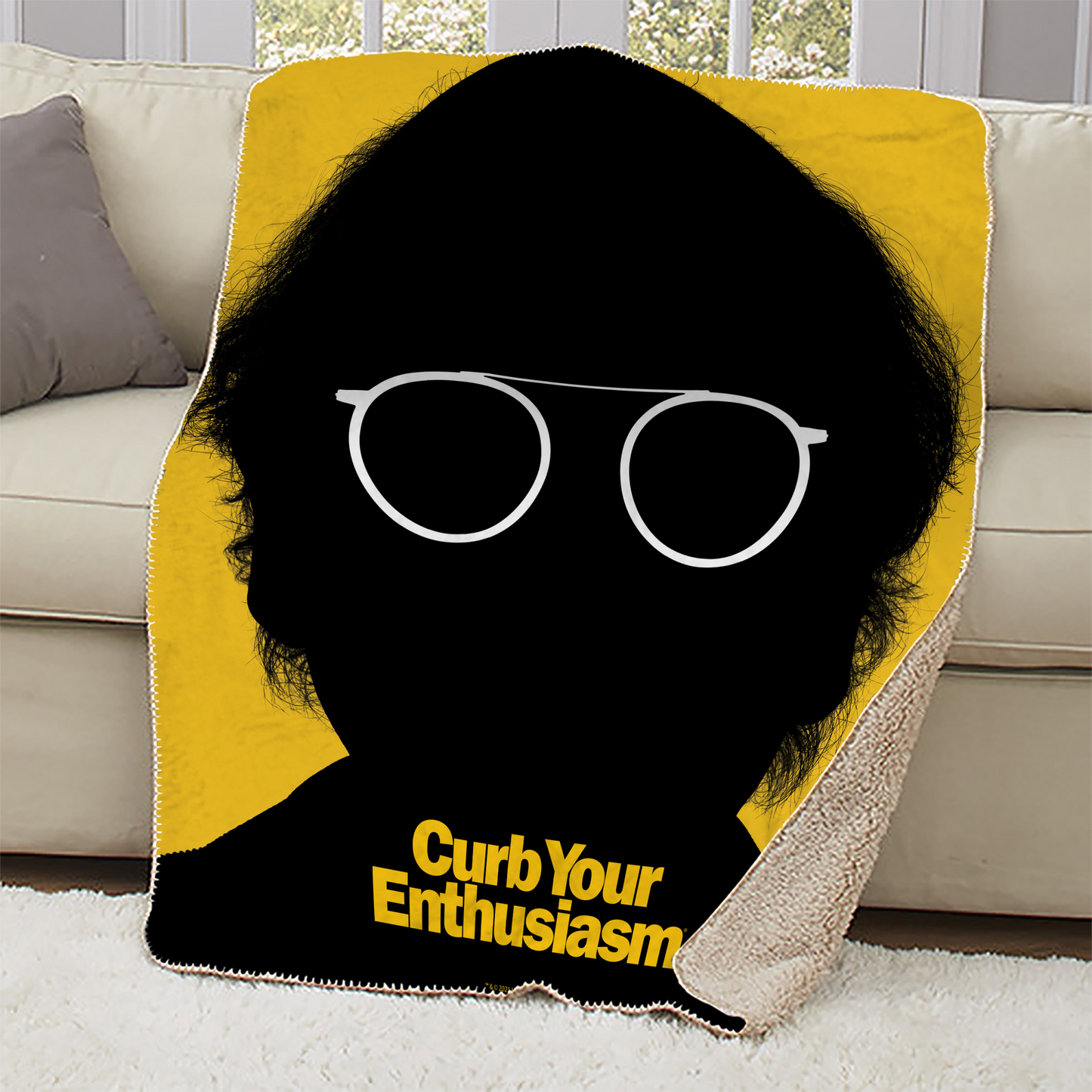 Curb Your Enthusiasm Larry's Silhouette Sherpa Blanket