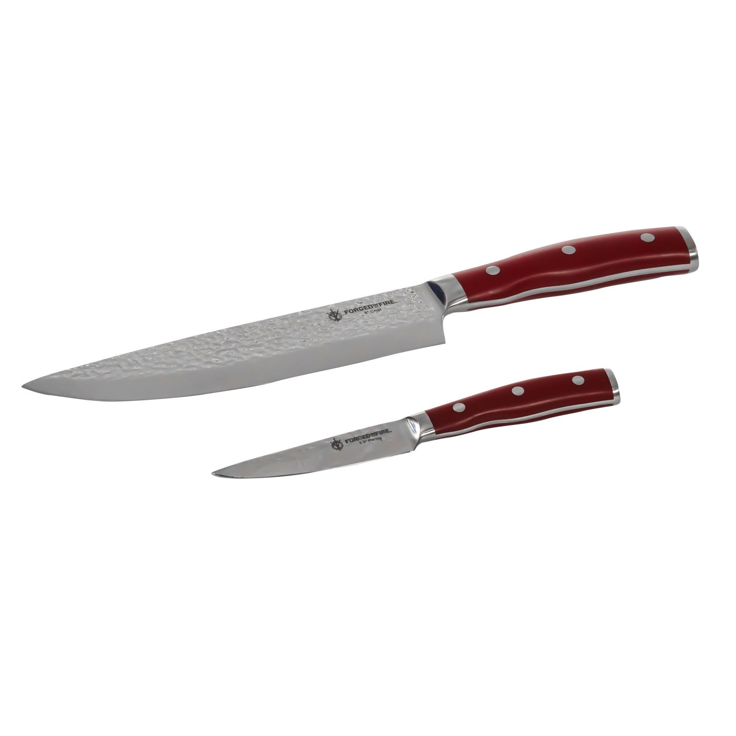 Forged In Fire 8  Inch Chef and 3.5 Inch Paring Knife 2 Pc Set