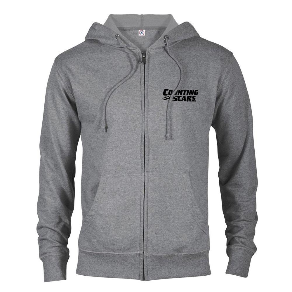 Counting Cars Logo Lightweight Zip Up Hooded Sweatshirt