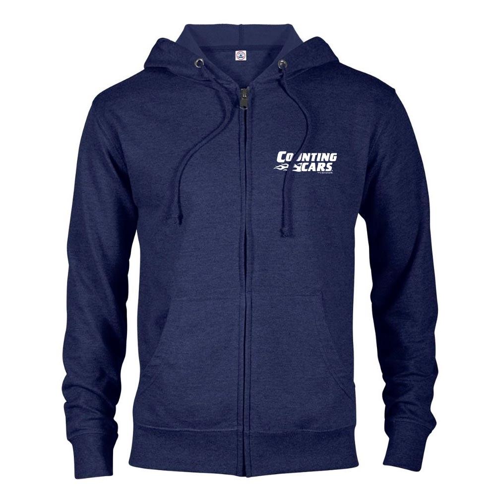 Counting Cars Logo Lightweight Zip Up Hooded Sweatshirt