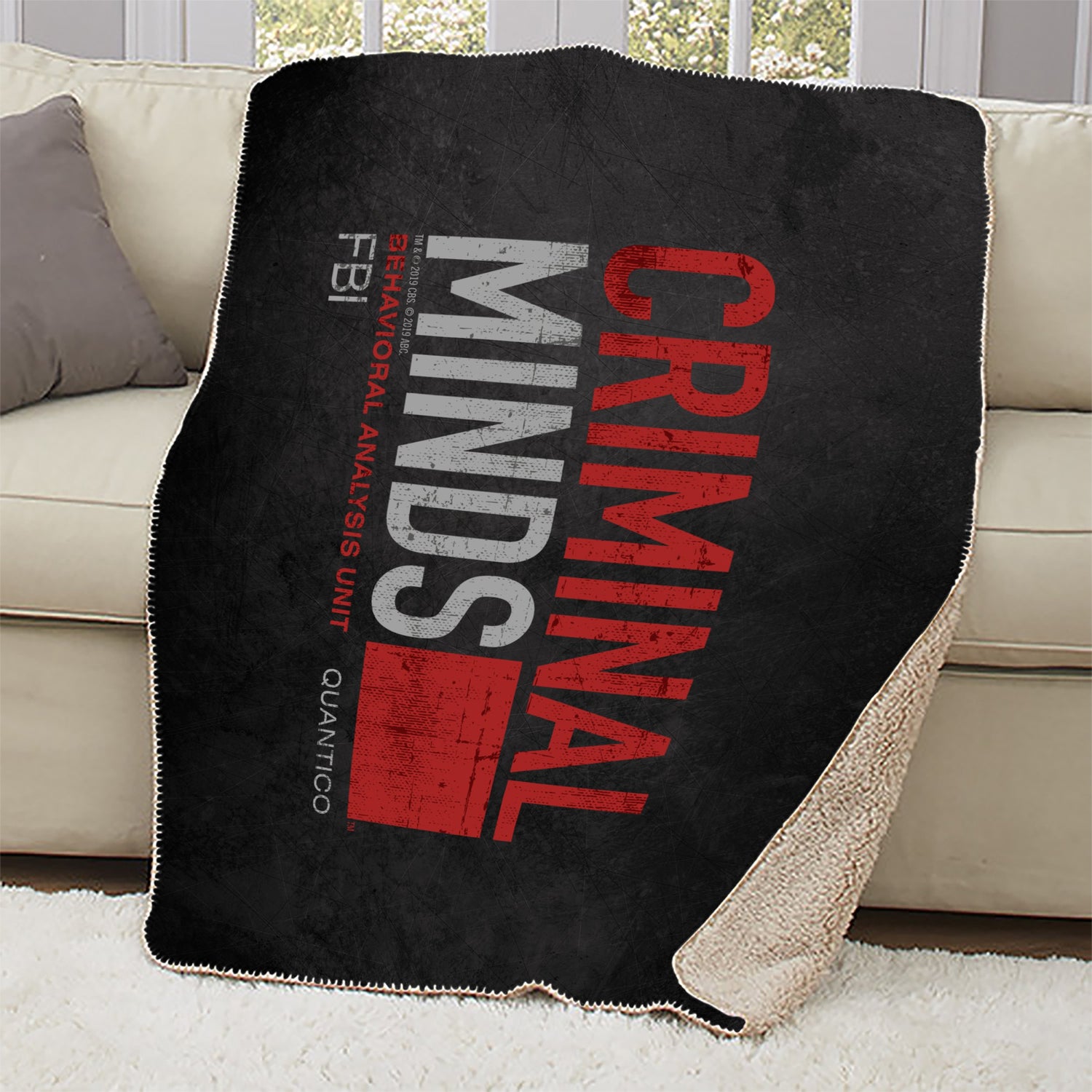 Criminal Minds Distressed BAU Quantico Sherpa Blanket