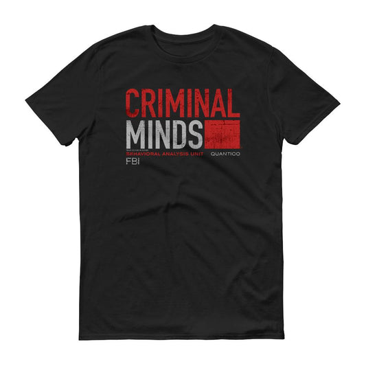 Criminal Minds Distressed BAU Quantico Adult Short Sleeve T-Shirt-0