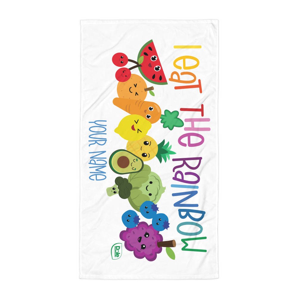 Dole I Eat the Rainbow Personalized Beach Towel