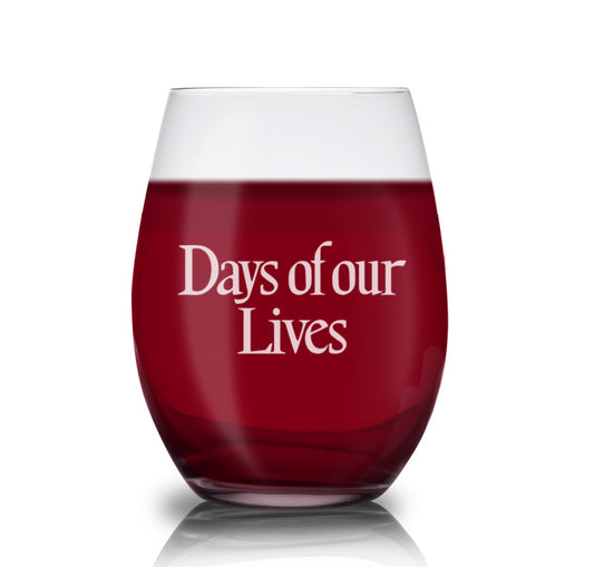 Days of Our Lives Logo Laser Engraved Stemless Wine Glass-0