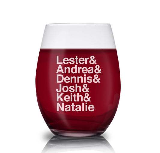 DATELINE Ampersand Laser Engraved Stemless Wine Glass-0