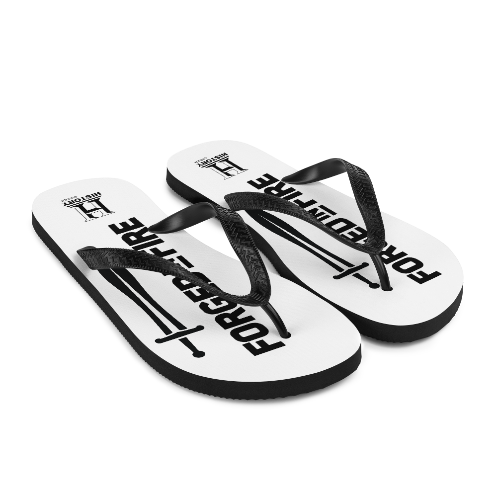 HISTORY Forged in Fire Series Logo Adult Flip Flops