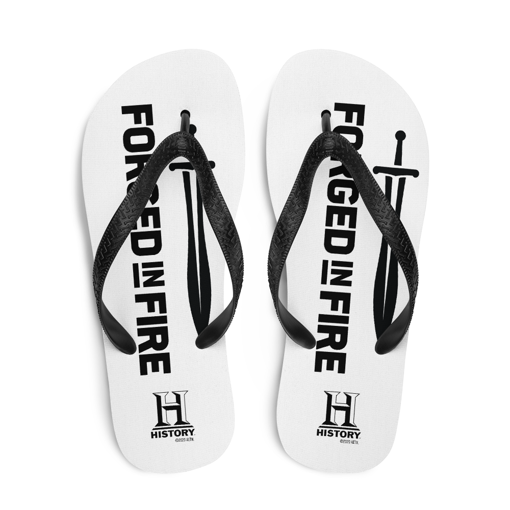 HISTORY Forged in Fire Series Logo Adult Flip Flops