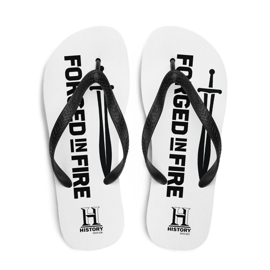 HISTORY Forged in Fire Series Logo Adult Flip Flops-0