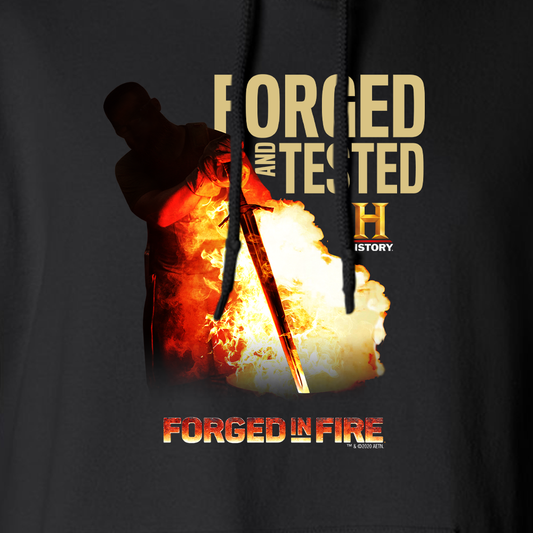 HISTORY Forged in Fire Series Forged And Tested Fleece Hooded Sweatshirt-1