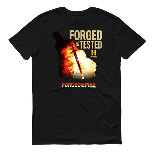 HISTORY Forged in Fire Series Forged And Tested Adult Short Sleeve T-Shirt-0