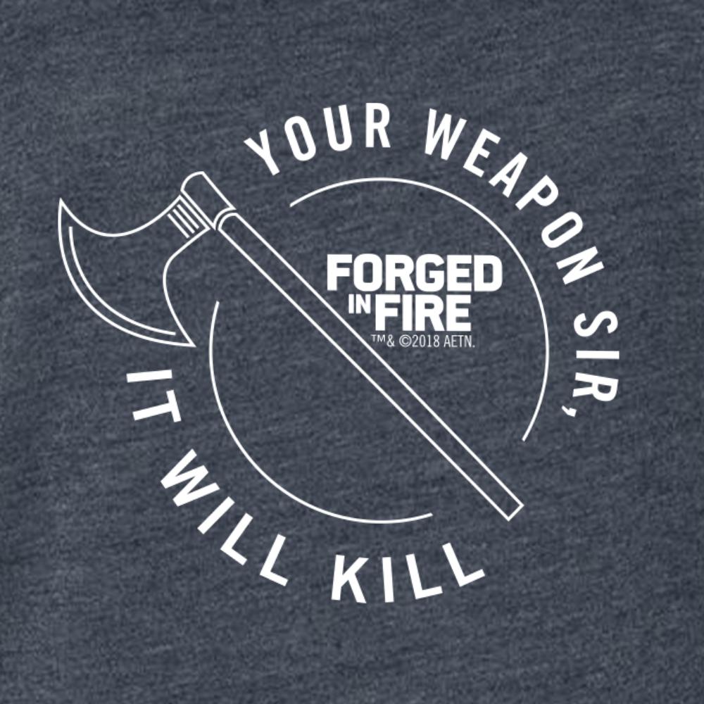 HISTORY Forged in Fire Series It Will Kill Crest Axe Men's Tri-Blend Short Sleeve T-Shirt