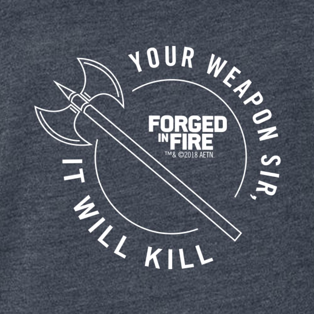 HISTORY Forged in Fire Series It Will Kill Double Axe Women's Tri-Blend Dolman T-Shirt