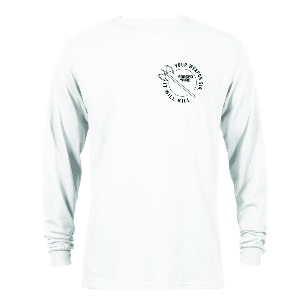 HISTORY Forged in Fire Series It Will Kill Double Axe Long Sleeve T-Shirt