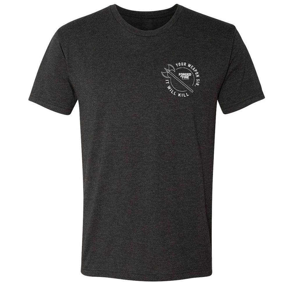 HISTORY Forged in Fire Series It Will Kill Double Axe Men's Tri-Blend Short Sleeve T-Shirt