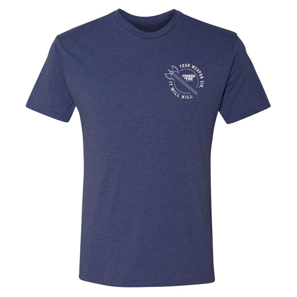 HISTORY Forged in Fire Series It Will Kill Double Axe Men's Tri-Blend Short Sleeve T-Shirt