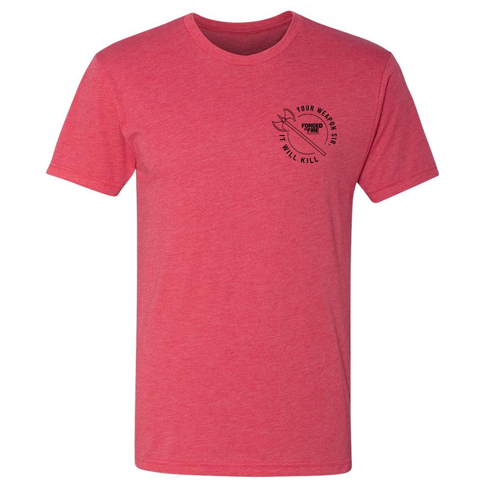 HISTORY Forged in Fire Series It Will Kill Double Axe Men's Tri-Blend Short Sleeve T-Shirt