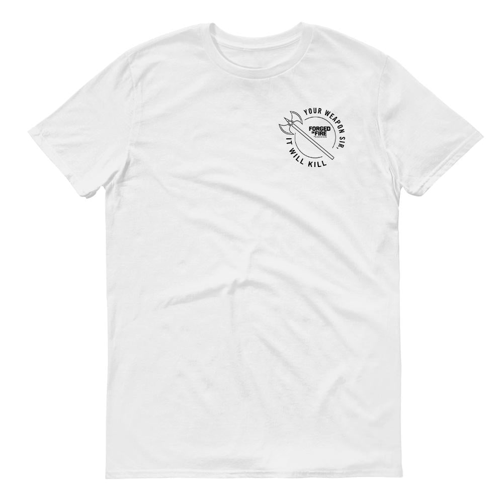HISTORY Forged in Fire Series It Will Kill Double Axe Men's Short Sleeve T-Shirt