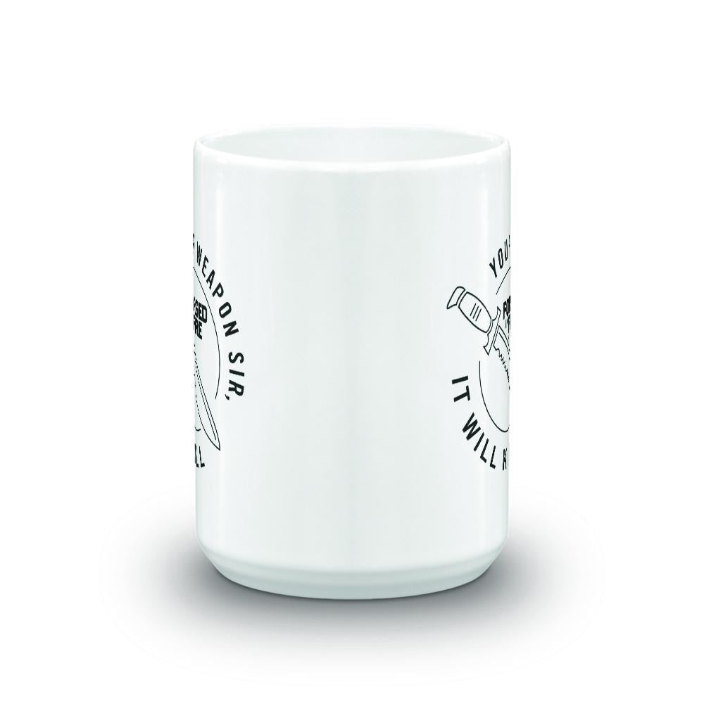 Forged in Fire It Will Kill Knife White Mug