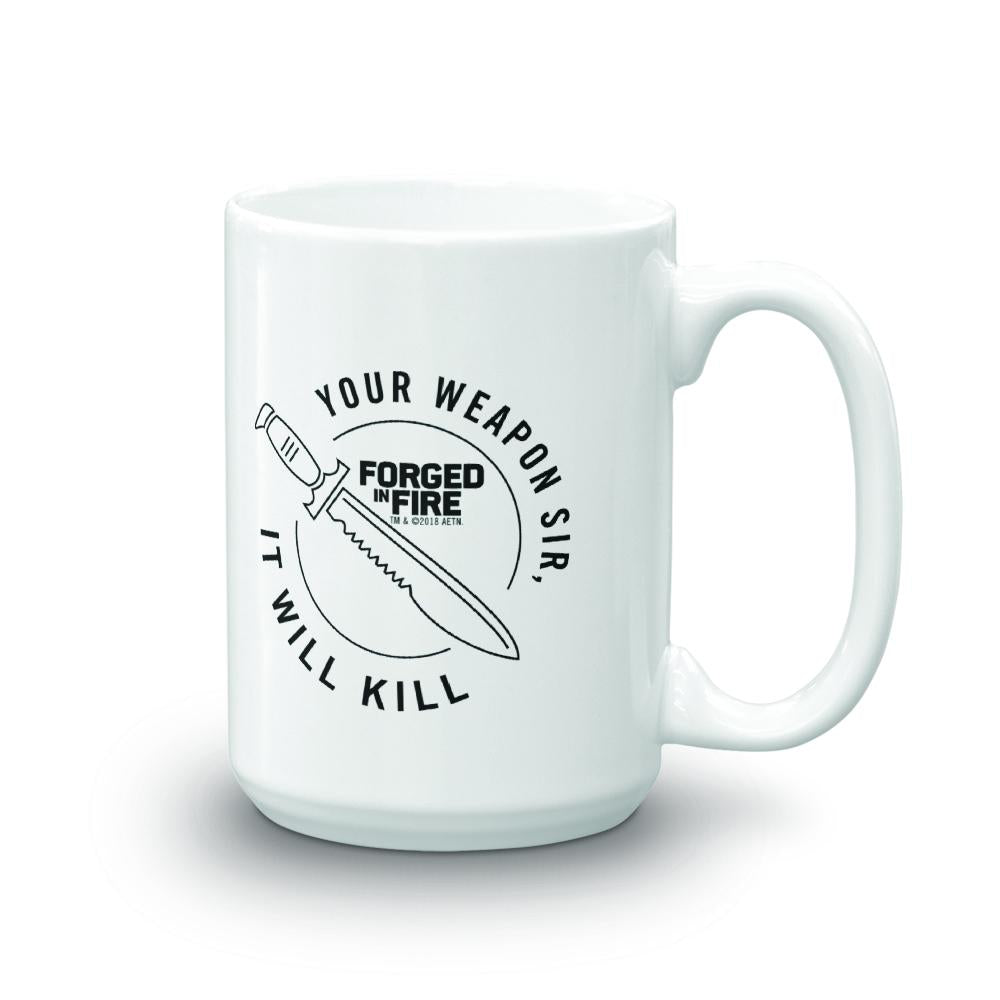 Forged in Fire It Will Kill Knife White Mug