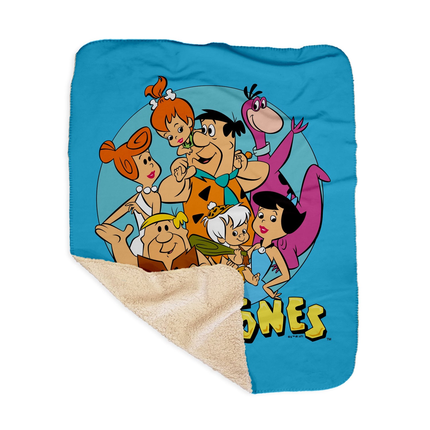 The Flintstones Character Line Up Sherpa Blanket