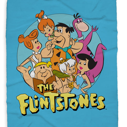 The Flintstones Character Line Up Sherpa Blanket-2