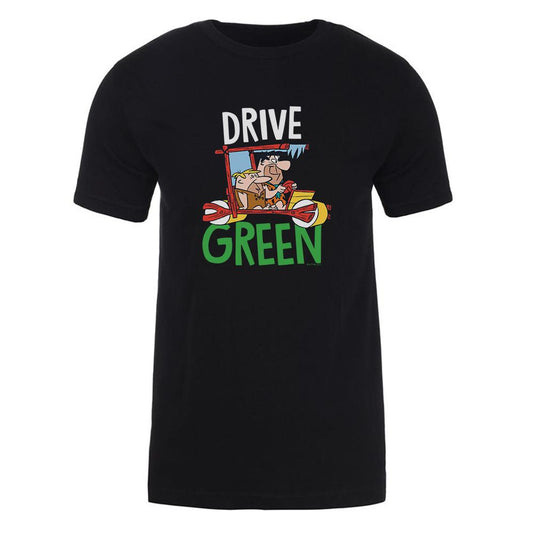 The Flintstones Let's Rock Drive Green Adult Short Sleeve T-Shirt-0