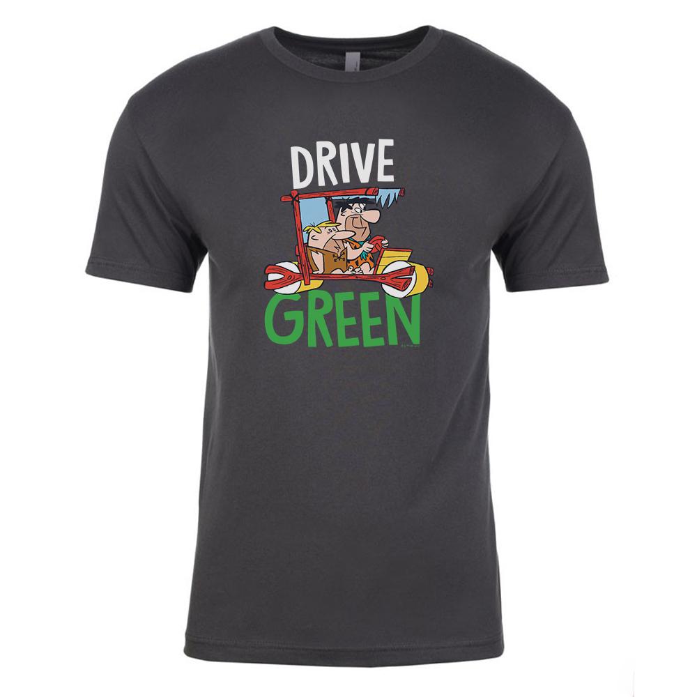 The Flintstones Let's Rock Drive Green Adult Short Sleeve T-Shirt