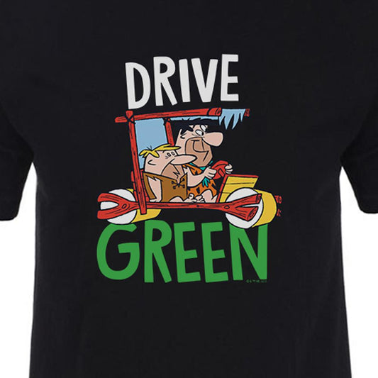 The Flintstones Let's Rock Drive Green Adult Short Sleeve T-Shirt-1