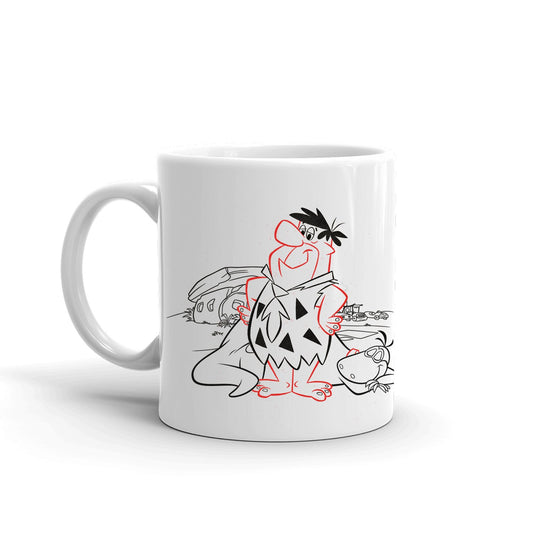 The Flintstones Fred and Dino Black Mug-0