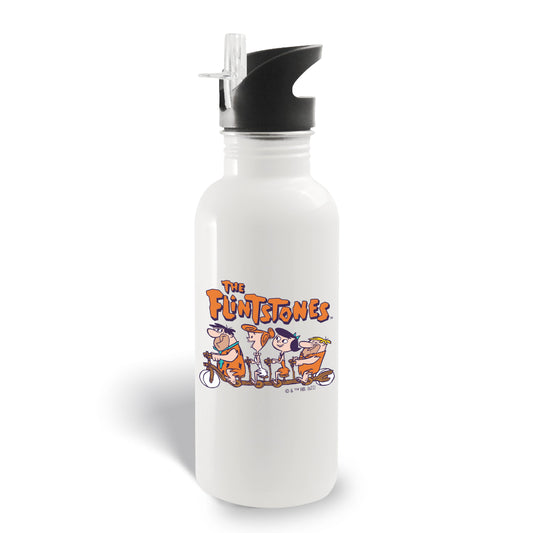 The Flintstones Flintmobile 20 oz Screw Top Water Bottle with Straw-0