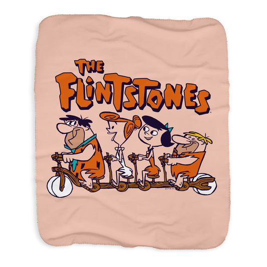 The Flintstones Flintmobile Sherpa Blanket-0