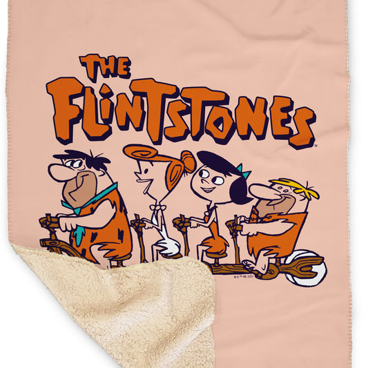 The Flintstones Flintmobile Sherpa Blanket-2