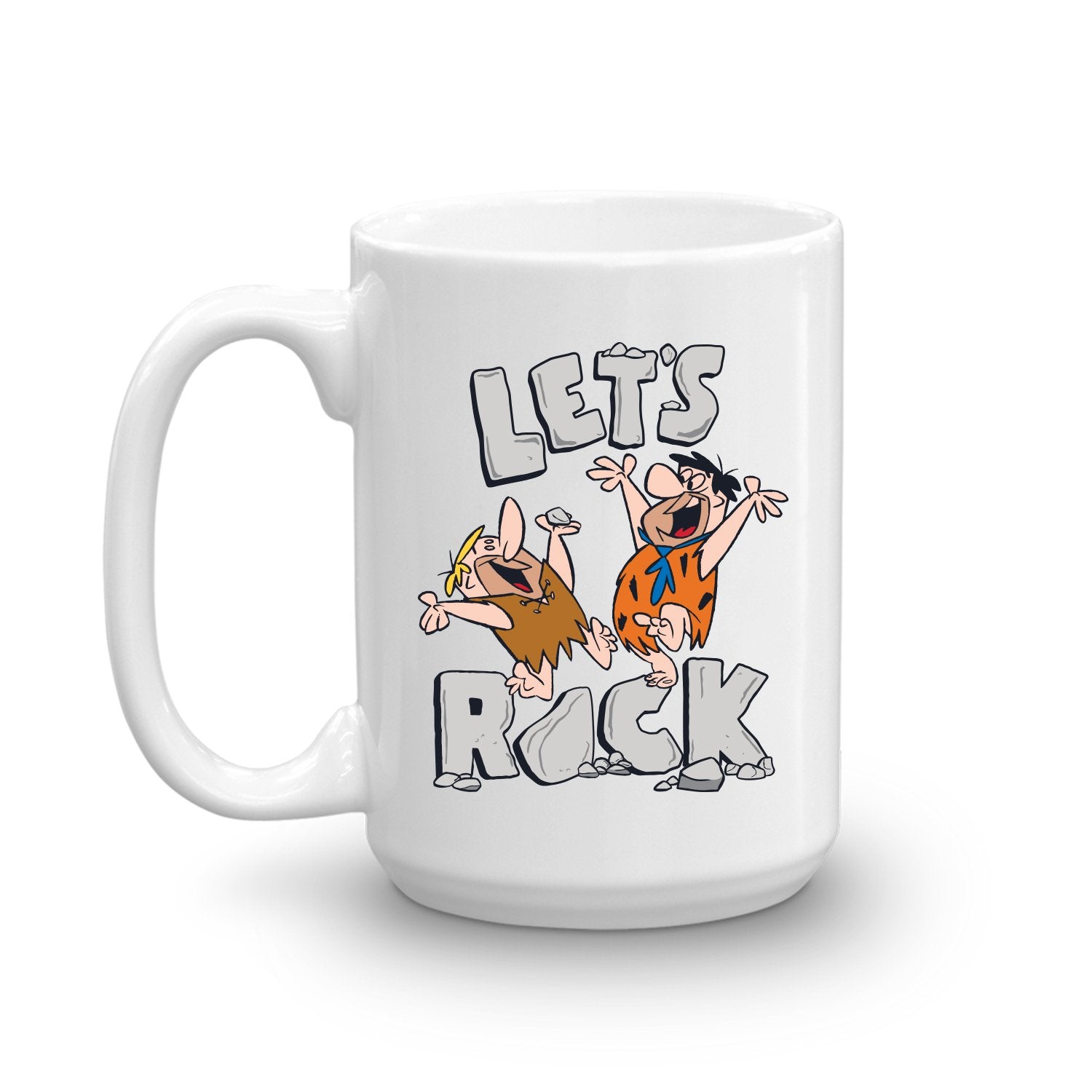 The Flintstones Let's Rock Black Mug