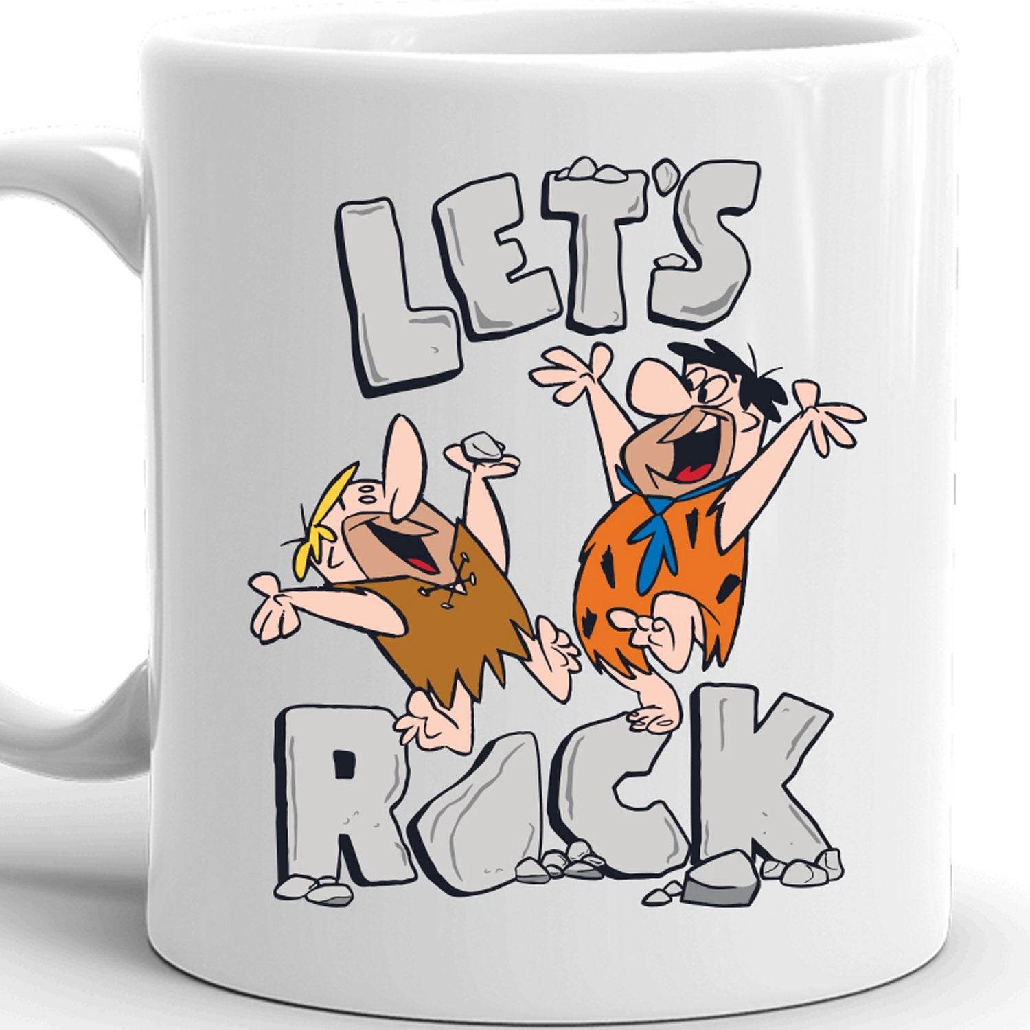 The Flintstones Let's Rock Black Mug