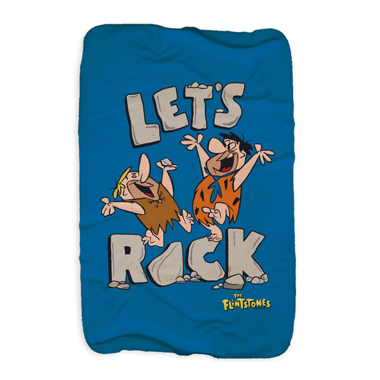 The Flintstones Let's Rock Sherpa Blanket-0