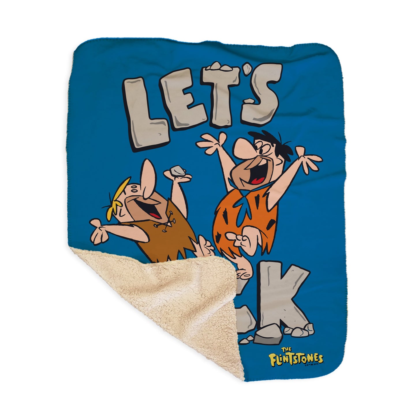 The Flintstones Let's Rock Sherpa Blanket