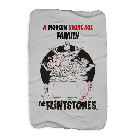 The Flintstones Stone Age Family Sherpa Blanket-0