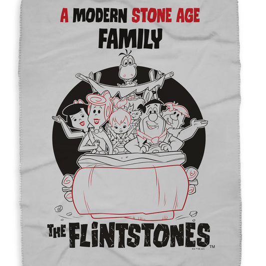 The Flintstones Stone Age Family Sherpa Blanket-1